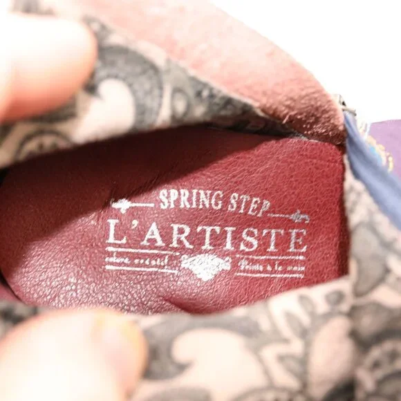 L'Artiste Spring Step Rodeo Women 5 Turquoise Leather Snake Zipper Western Boots - Picture 7 of 16